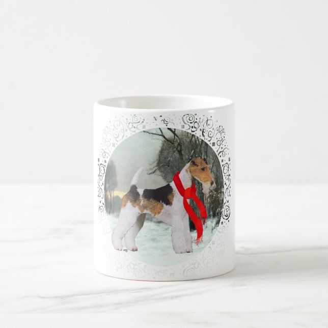 Caneca De Café Fox Terrier Inverno (Centro)