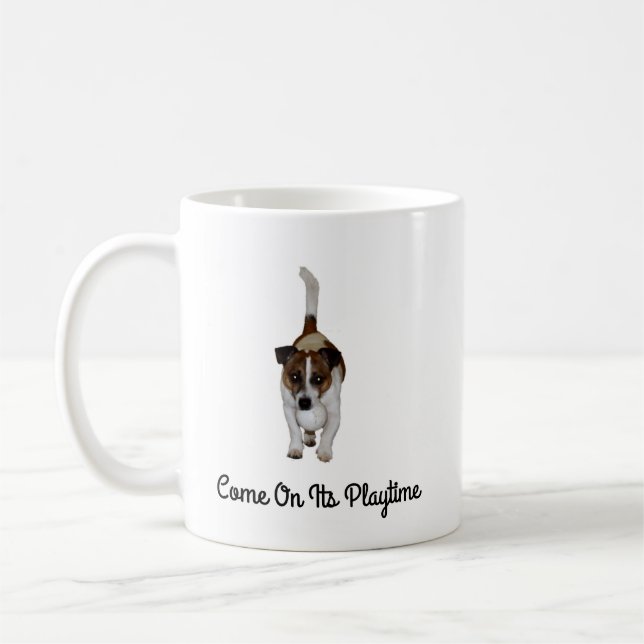 Caneca De Café Fox Terrier Pulando Em Uma Árvore, (Esquerda)