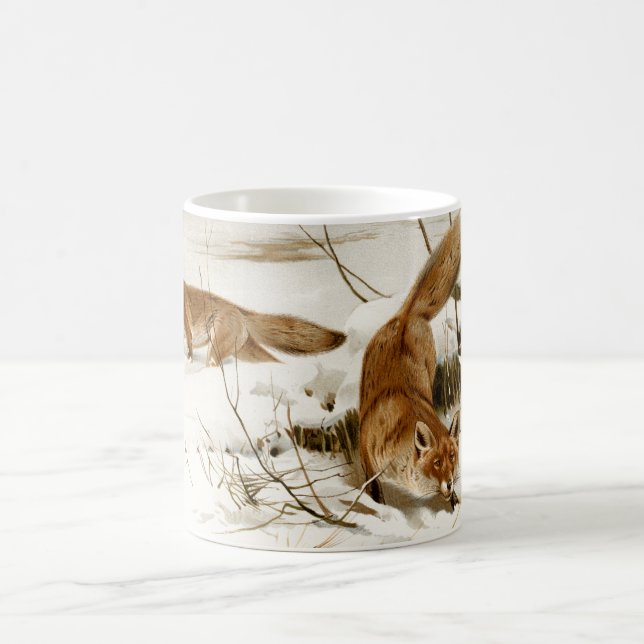 Caneca De Café Fox vermelho no inverno (Centro)