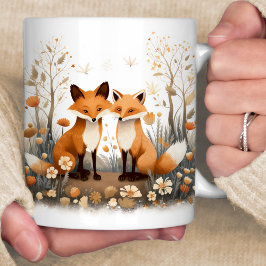 Caneca De Café Fox Woodland Cena 2 Raposas
