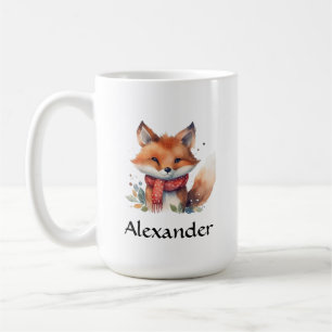 Caneca De Café Fox Woodland em Scarf Personalizada