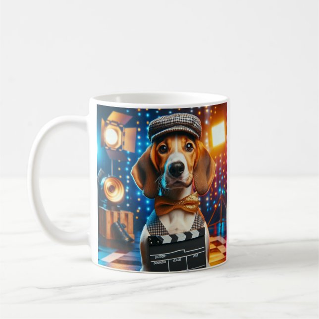 Caneca De Café Foxhound americano vestido como Ator Blue Brown (Esquerda)