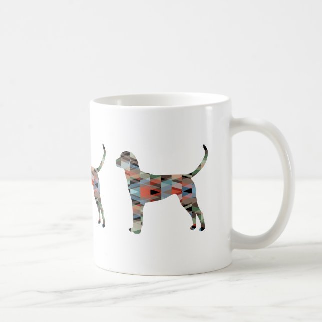 Caneca De Café Foxhound Geométrico Dog Silhouette (Direita)
