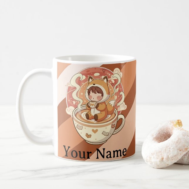 Caneca De Café Fox's Cozy Read Morning Coffee Mug (Com Donut)