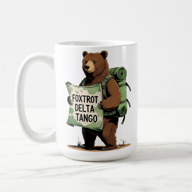 Caneca De Café Foxtrots Deltas Tangos Resistam Urso Engraçado Fdt (Esquerda)