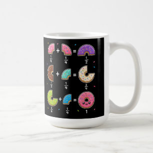 Caneca De Café Frações de Donut Humor de Aprendizado de Matemátic