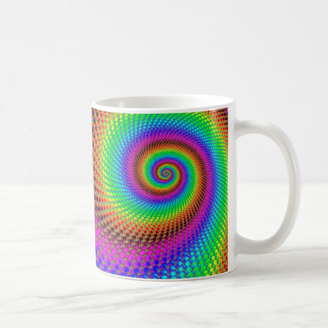 Caneca De Café Fractal Espiral abstrato (Direita)