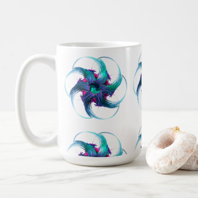 Caneca De Café Fractal Fantasy Swirls Mug (Com Donut)