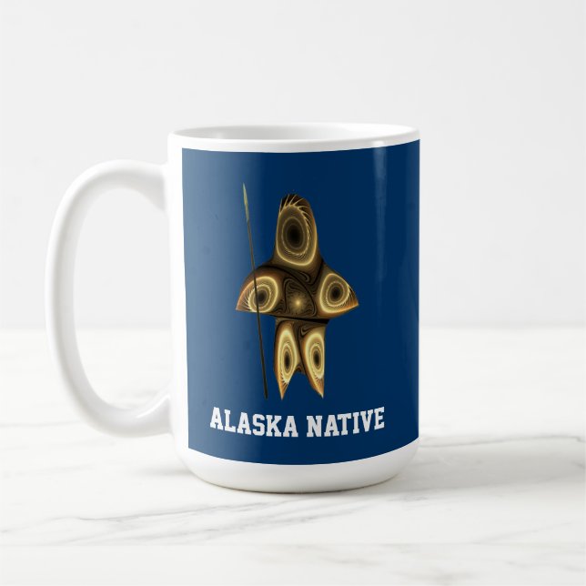 Caneca De Café Fractal Inuit Hunter - Alaska Native (Esquerda)