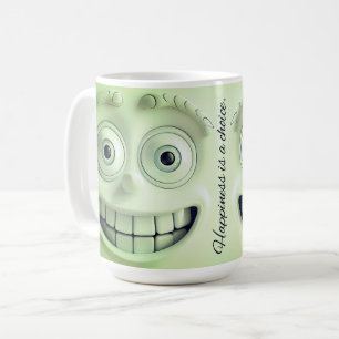 Caneca De Café Fragmentação 3D de rosto sarcástico - A felicidade