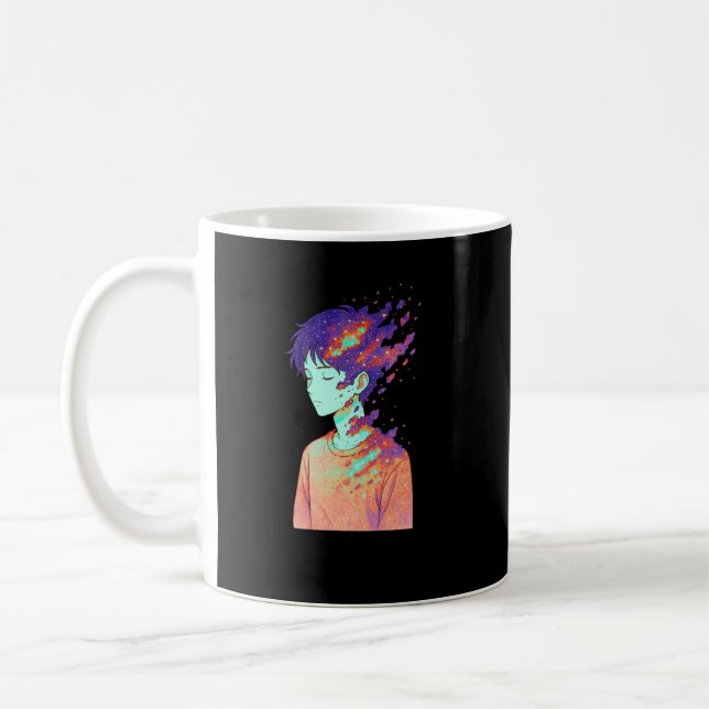 Caneca De Café Fragmented Cosmos • Pieces of My Identity Drifting (Esquerda)