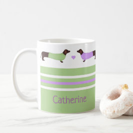 Caneca De Café Fragmentos Extra Longos - Verde Mint e Lavanda
