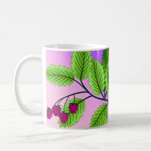 Caneca De Café Framboesas num galho