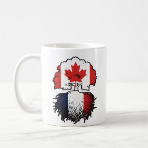 Caneca De Café França, Canadá, França, Bandeira de Raízes de Árvo