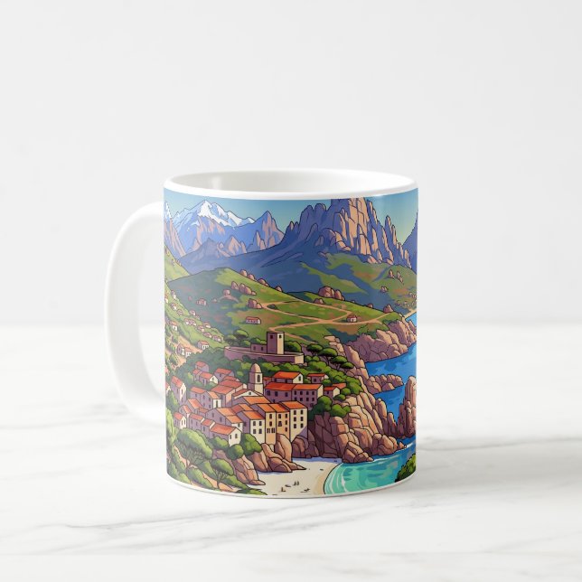 Caneca De Café França Corsica Viagem (Frente Esquerda)