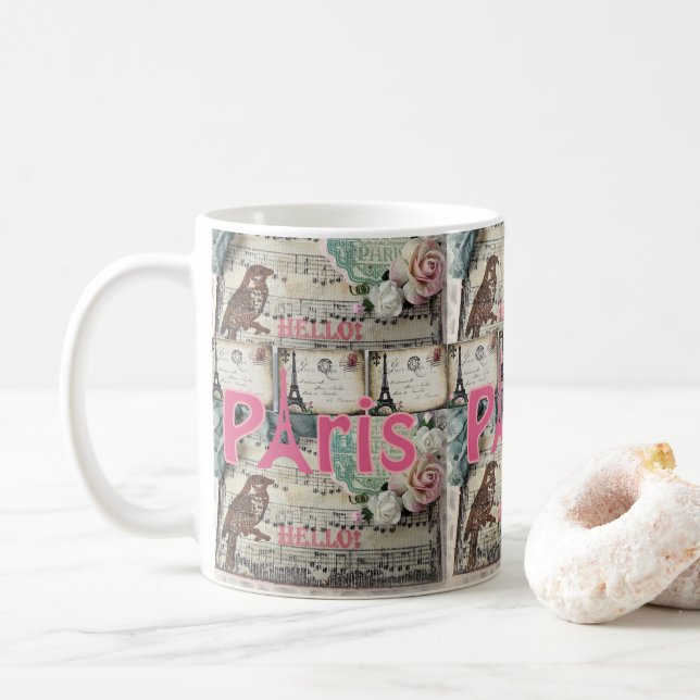 Caneca De Café França Paris Mugs (Com Donut)