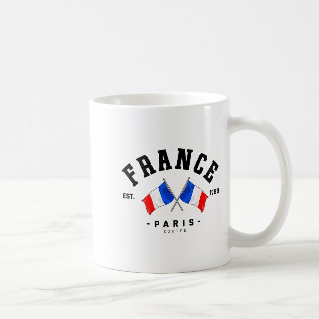 Caneca De Café France Flag French Gift France Friend France Paris (Direita)