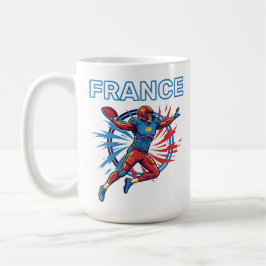 Caneca De Café France Football Dynamic Quarterback Patriotic Art
