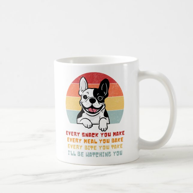 Caneca De Café Francês Bulldog Engraçado Vendo Você Invadir Parod (Direita)