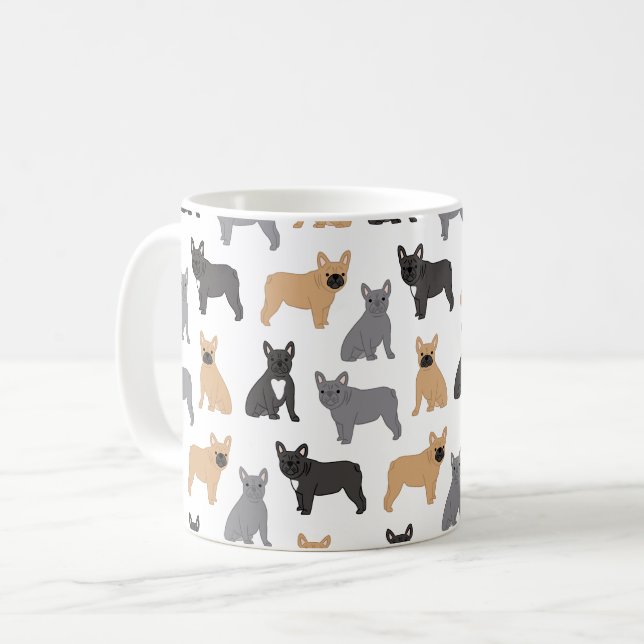 Caneca De Café Francês Bulldog Francês - Escolha Sua Cor! (Frente Esquerda)
