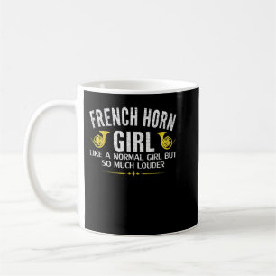 Caneca De Café Francês Horn Girl Mais Alto Que Música Engraçada