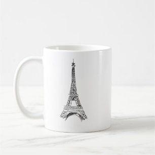 Caneca de café francesa da torre Eiffel