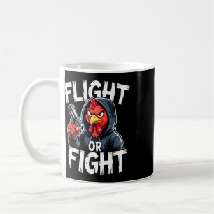 Caneca De Café Frango Bandido Bravo Resposta de Lutar ou Fugir En