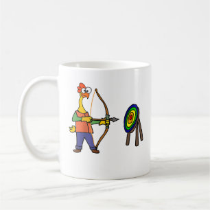 Caneca De Café Frango de Borracha Engraçado Atirando Arco e Flech