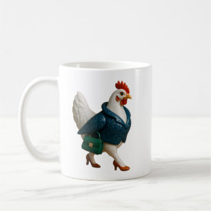Caneca De Café Frango Elegante com Blazer e Saltos