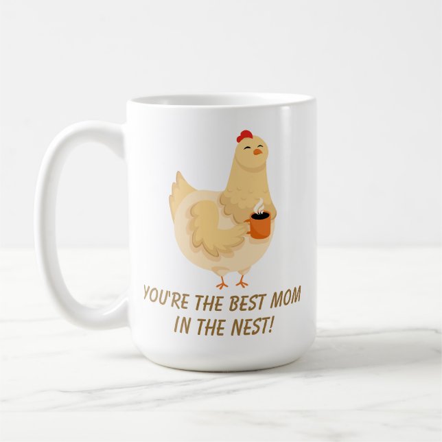 Caneca De Café Frango Engraçado Quando Mamãe Humor Melhor Saudaçã (Esquerda)