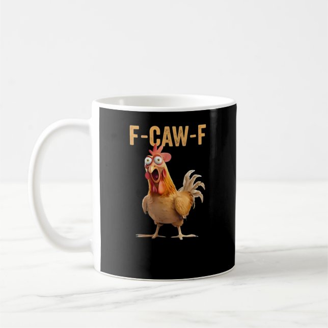 Caneca De Café Frango F-Caw-F Engraçado Frango F-Caw-F Engraçado  (Esquerda)