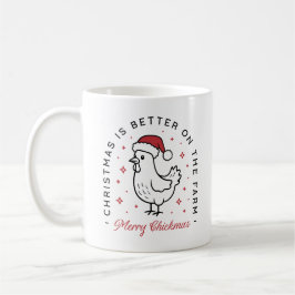 Caneca De Café Frango Feliz Natal país fazenda engraçada animal