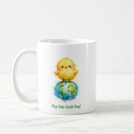 Caneca De Café Frango Fofo no Globo - Design de Páscoa e Dia da T