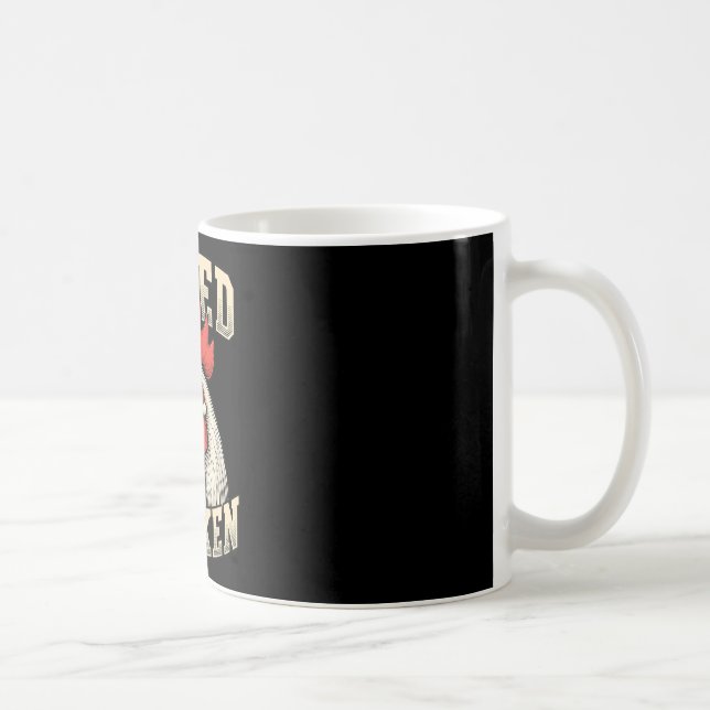 Caneca De Café Frango, Galo de Frango Frito Com Charuto, Negrito  (Direita)