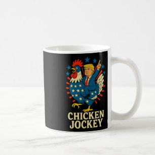 Caneca De Café Frango Jockey Trump Meme Engraçado