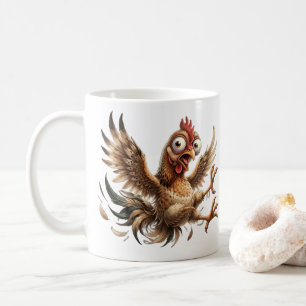Caneca de Café Frango Louco Divertido - Gif de Gal