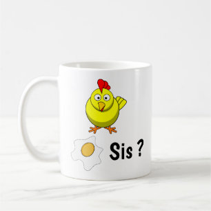 Caneca De Café Frango Reconhece Ovo Irmã