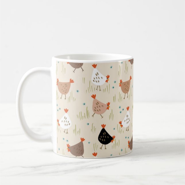 Caneca De Café Frangos amantes de frango Decoração de quintal (Esquerda)