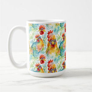 Caneca De Café Frangos de Aquarela com Fazenda Cólvora