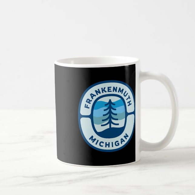 Caneca De Café Frankenmuth Michigan Mi Retro Winter Forest Souven (Direita)