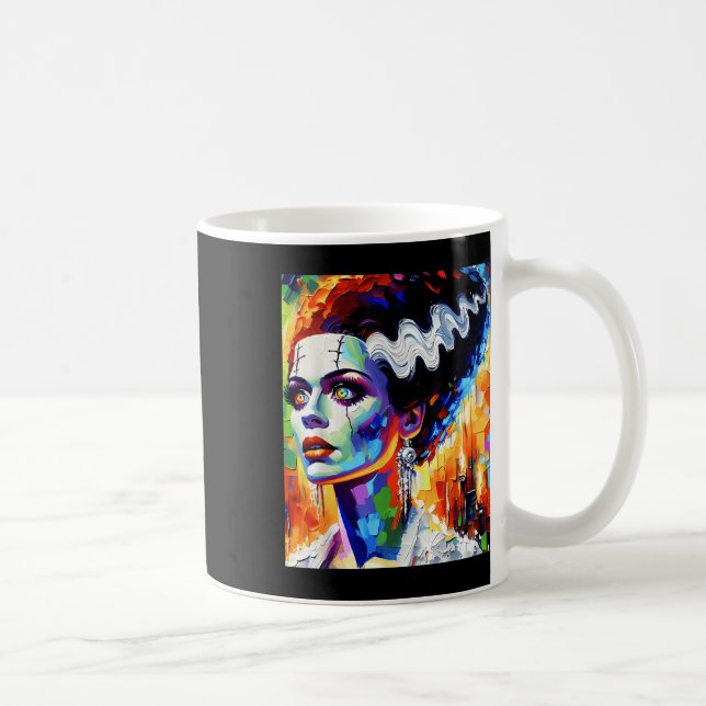 Caneca De Café Frankenstein Monster E Bride Halloween Matching (Direita)