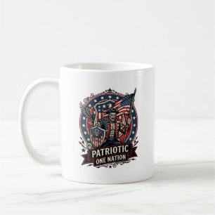 Caneca De Café Frankenstein Patriótico Brutal Horror Monstro Libe