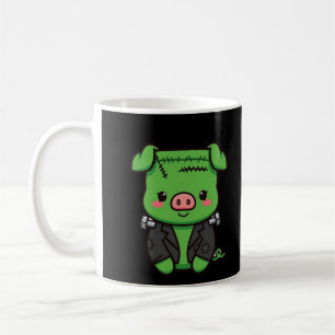 Caneca De Café Frankenstein Porco Fofo de Halloween