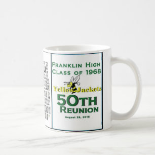 Caneca De Café Franklin classe alta de 1968 50th copos da reunião