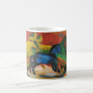 Caneca De Café Franz Marc - canvas azuis pequenas do óleo do