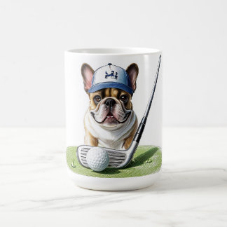 Caneca De Café Französische Bulldogge auf Golfplatz im Urlaub