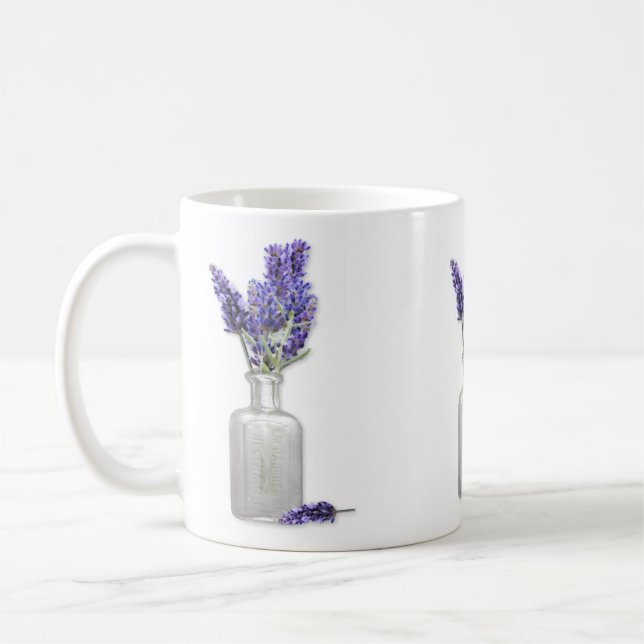 Caneca De Café Frasco Antigo De Lavanda (Esquerda)