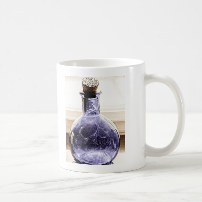 Caneca De Café Frasco Azul de Foto Antiga (Direita)