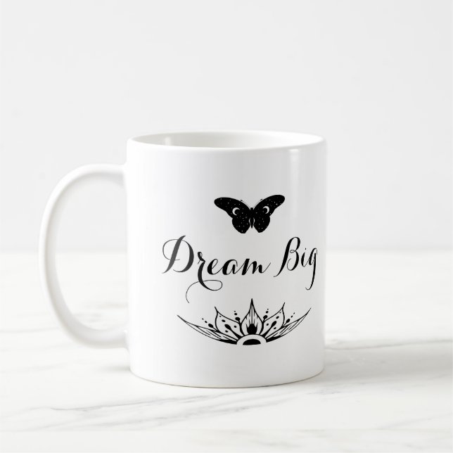 Caneca De Café Frase Inspiradora Dream Big (Esquerda)