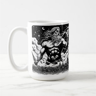 Caneca De Café Frath Of Zeus ink Illustration Grega mythology art